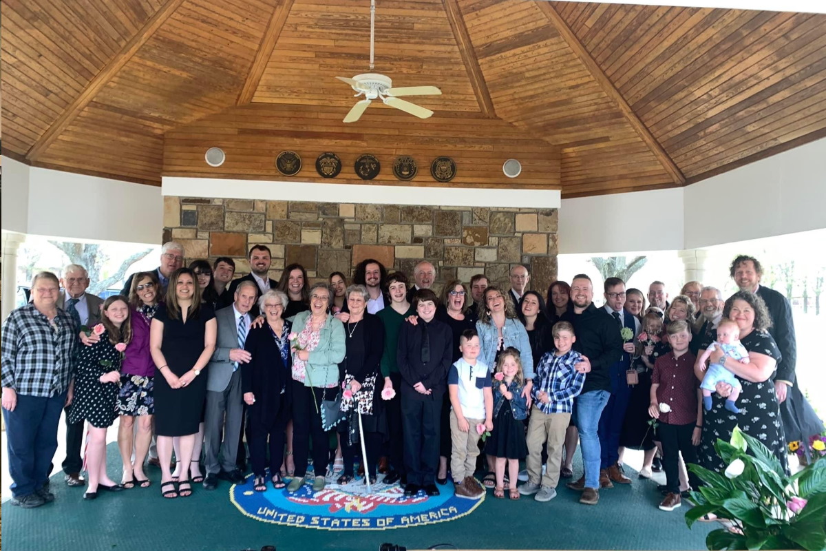 portrait of family standing together
